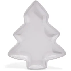 Plat en grès forme sapin de Noël