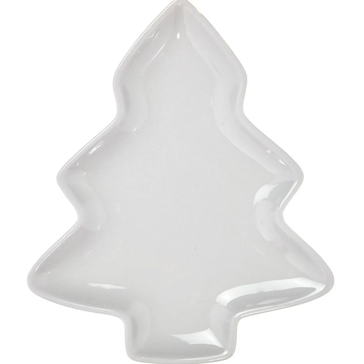 Plat en grès forme sapin de Noël