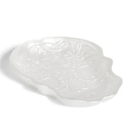 Plat Halloween tête de mort mexicaine en verre blanc 15x11xH2cm