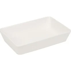 Plat rectangulaire cuisson four x3 céramique blanc