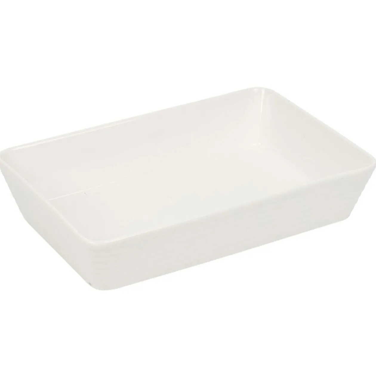 Plat rectangulaire cuisson four x3 céramique blanc