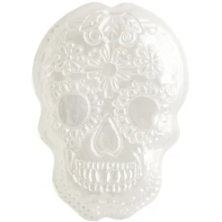 Plat tête de mort Halloween en verre