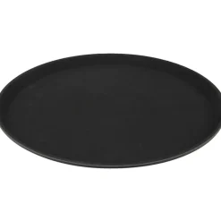 Plateau antidérapant rond noir