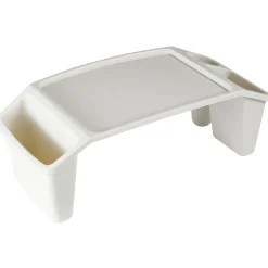 Plateau avec rangements blanc cassé