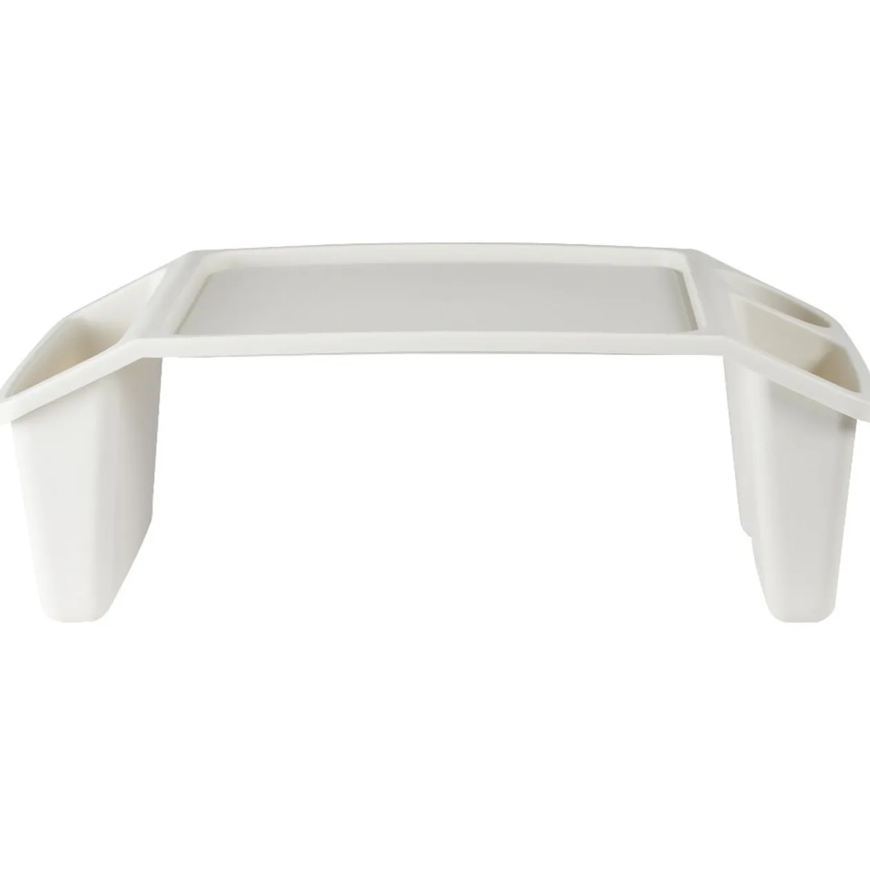 Plateau avec rangements blanc cassé