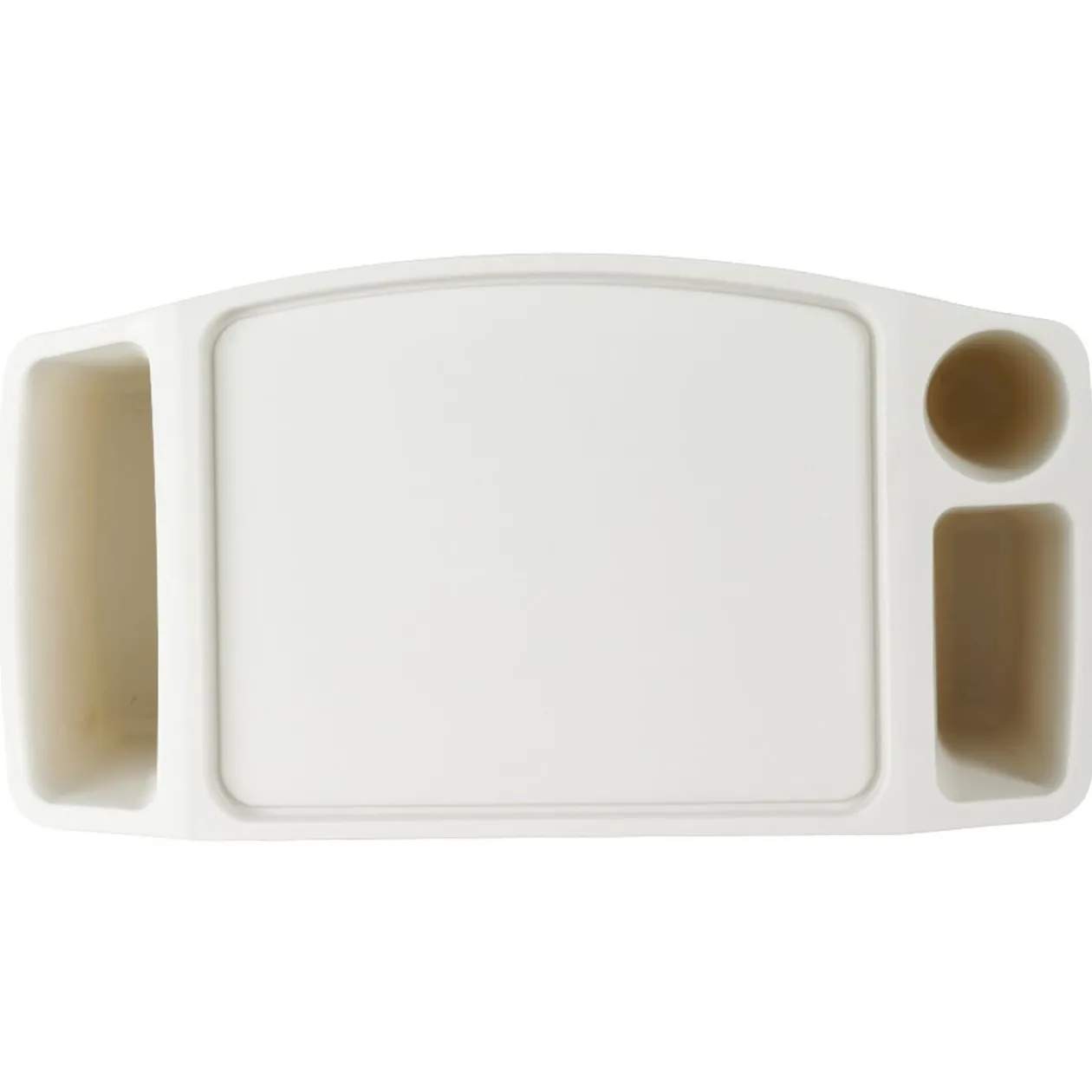 Plateau avec rangements blanc cassé