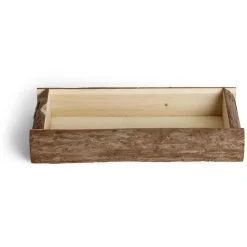 Plateau bois effet écorce L.29xH.5xl.15cm
