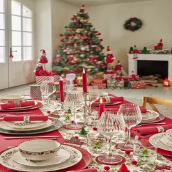 Plateau de service rectangulaire mélaminé Noël traditionnel 18,8x37,4cm