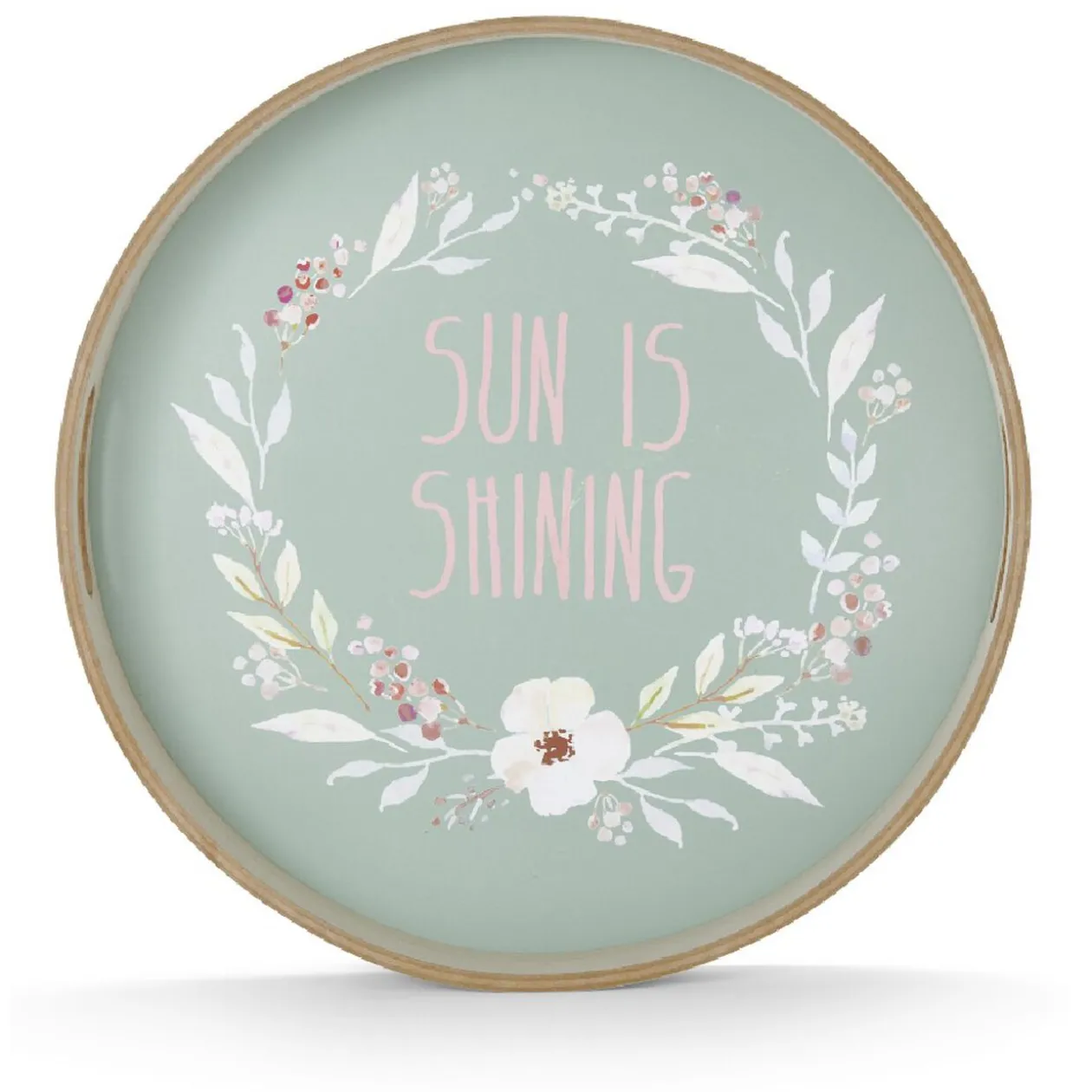 Plateau de service rond en bois Sun is shining