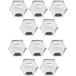 Plateau hexagonal carton argenté métallisé Ø26cm x10