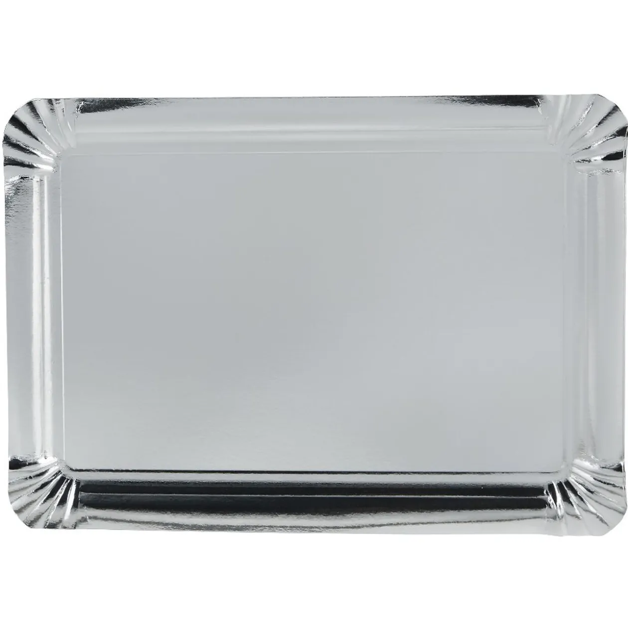 Plateau rectangulaire argenté en carton x5