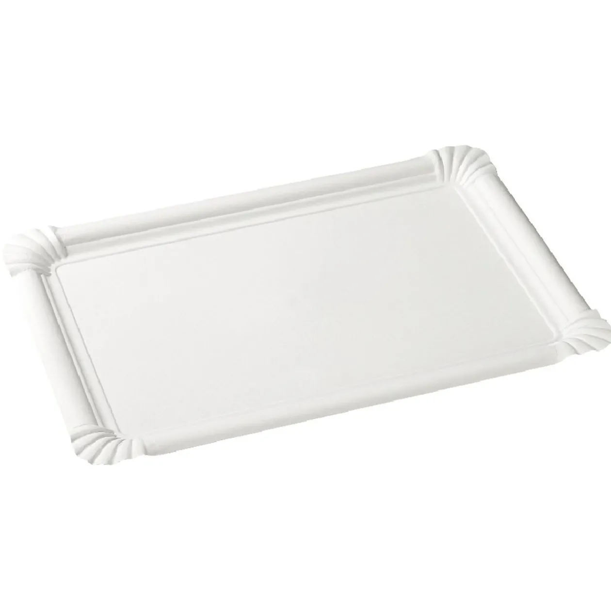 Plateau rectangulaire blanc en carton x5