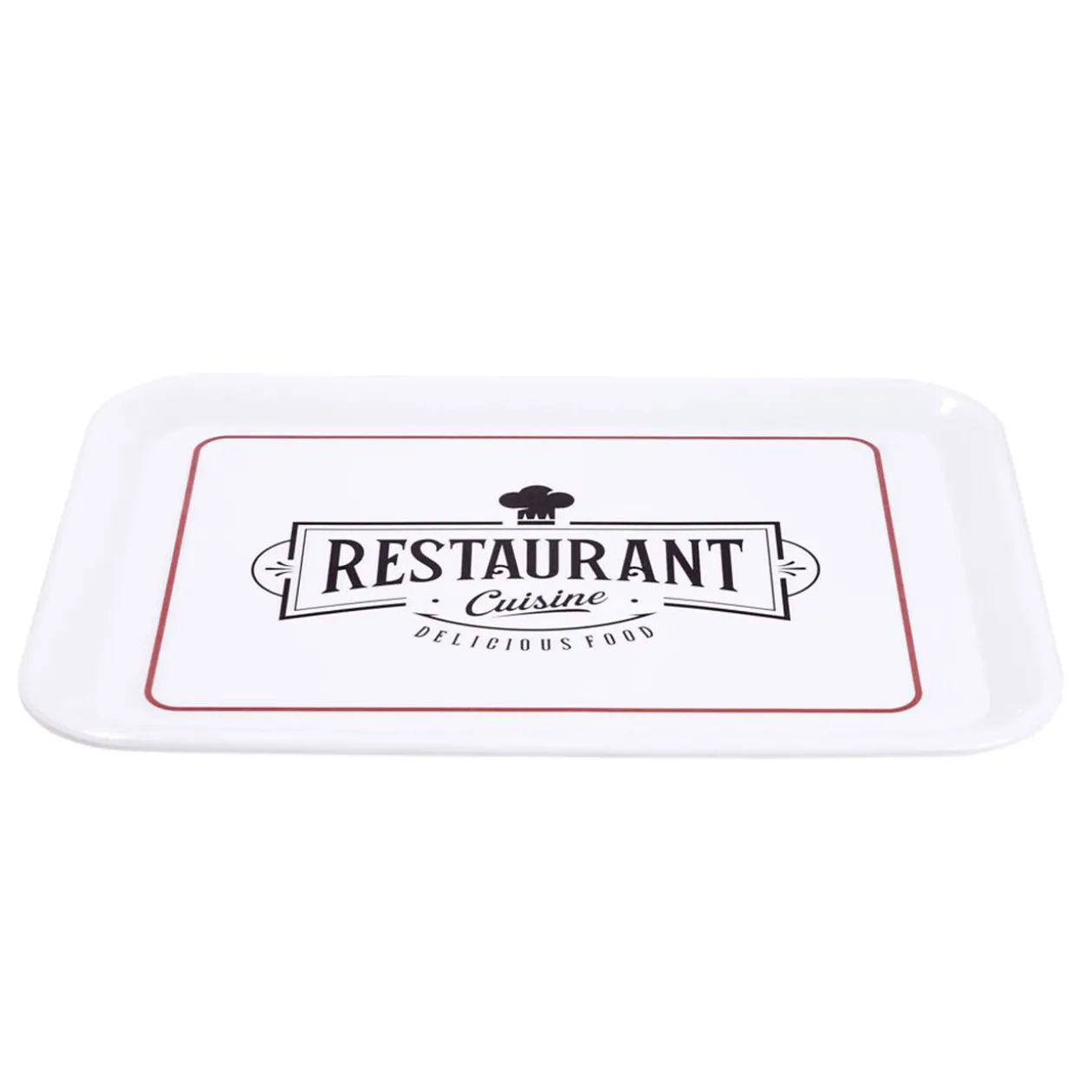 Plateau rectangulaire brasserie "restaurant cuisine" blanc 27x38cm