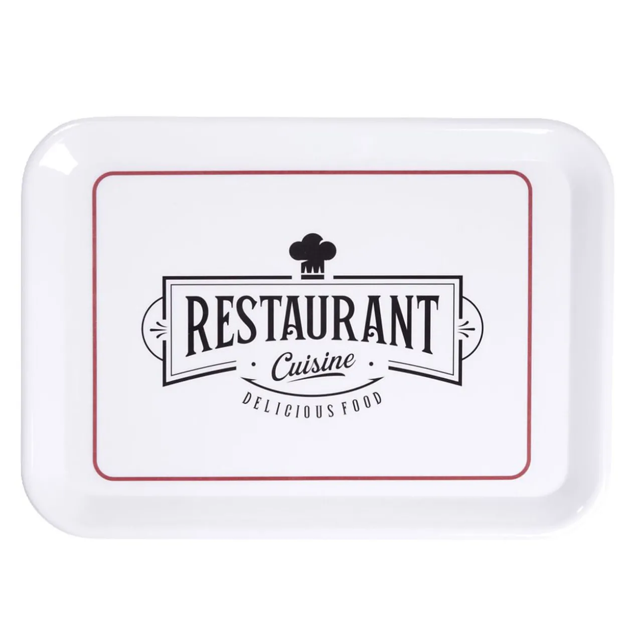 Plateau rectangulaire brasserie "restaurant cuisine" blanc 27x38cm