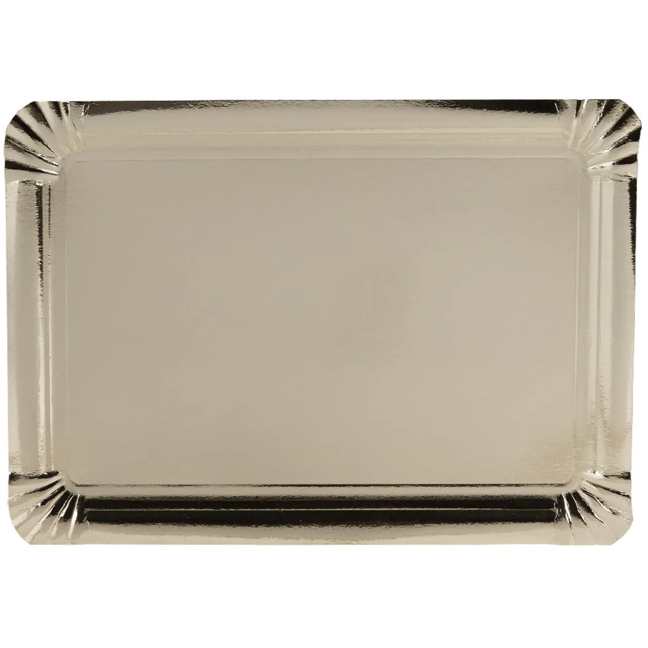 Plateau rectangulaire doré en carton x5