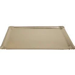 Plateau rectangulaire doré en carton x3