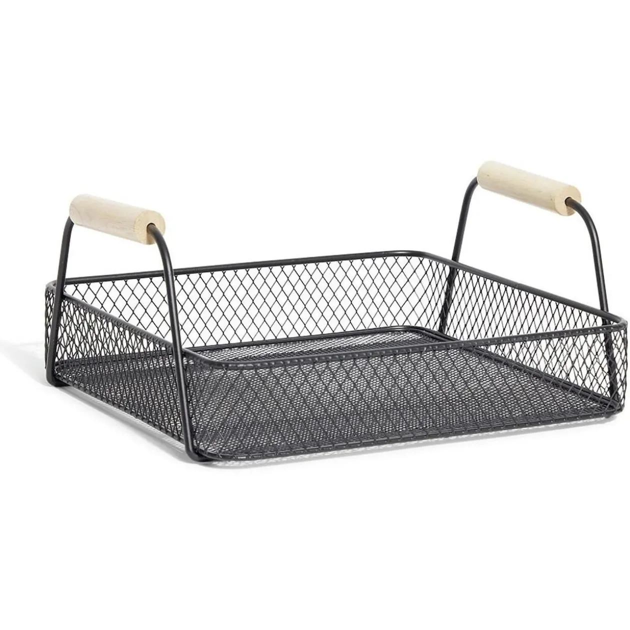 Plateau rectangulaire maille métal noir