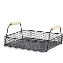 Plateau rectangulaire maille métal noir