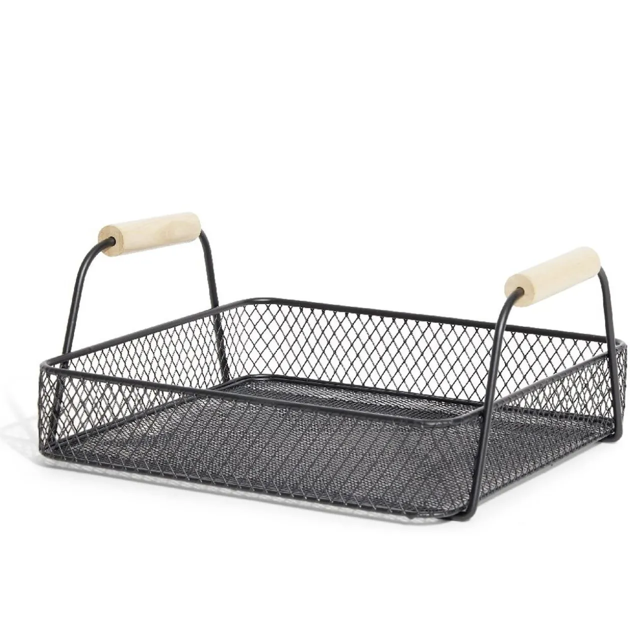 Plateau rectangulaire maille métal noir