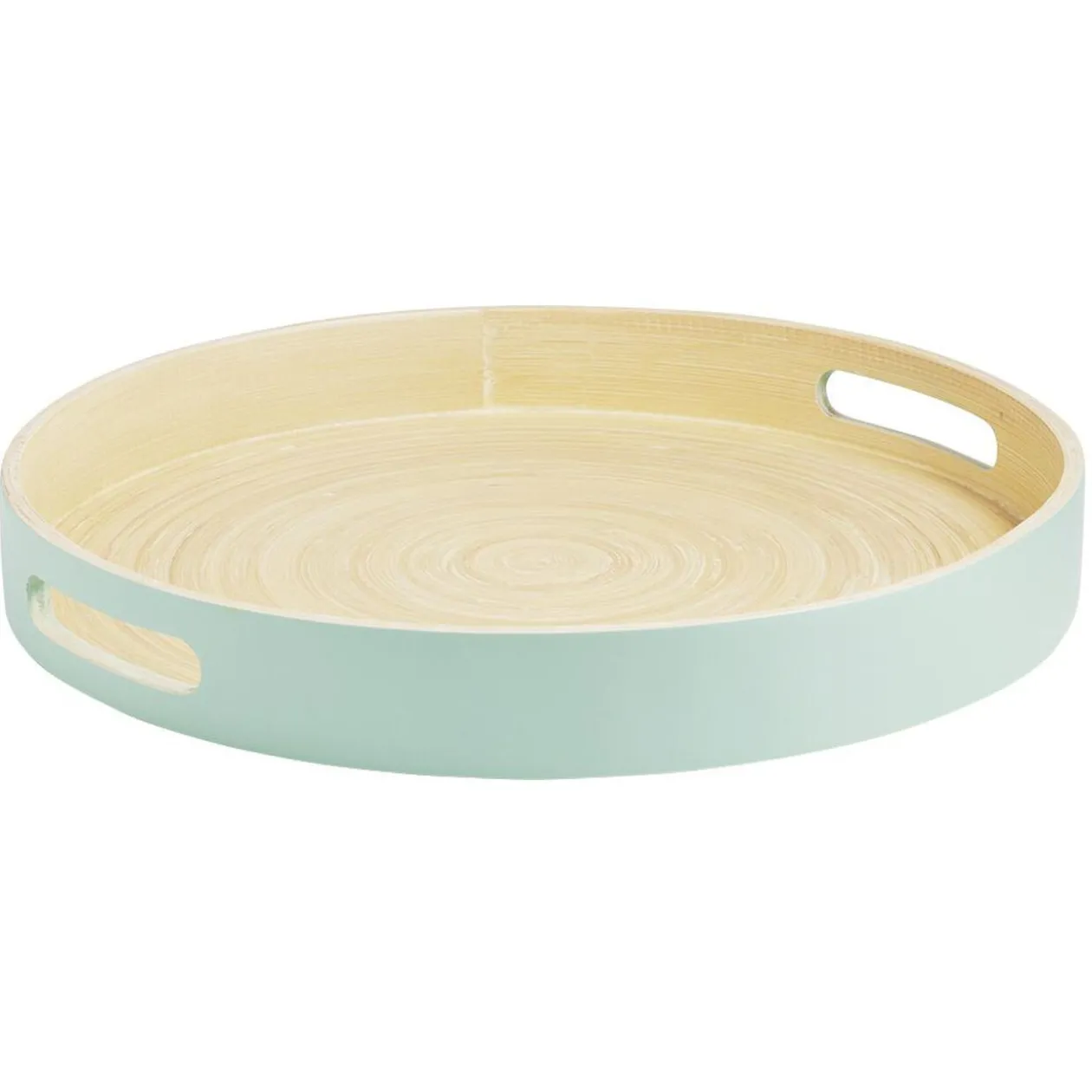 Plateau rond en bambou coloré