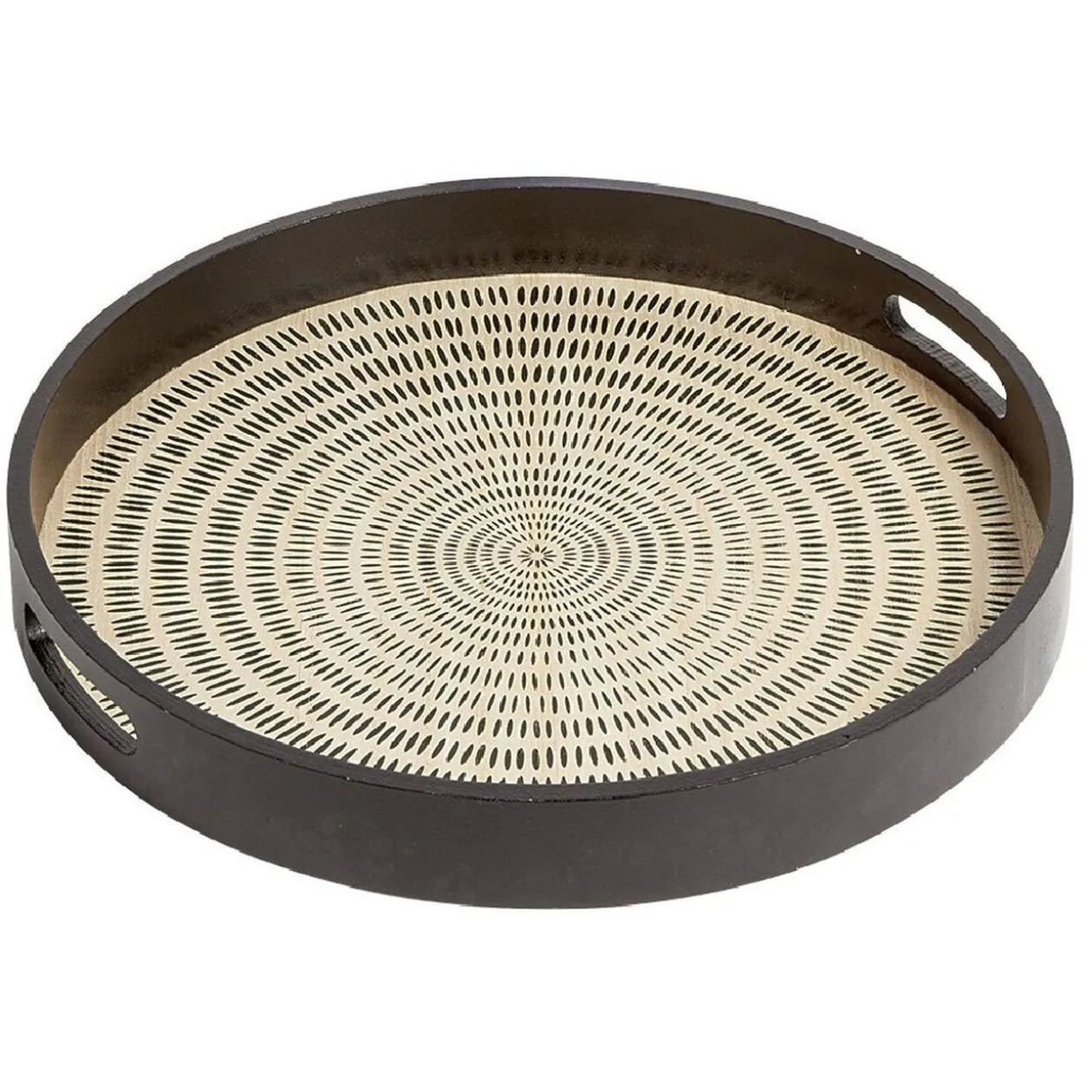 Plateau rond en mdf design noir naturel Ø38 cm