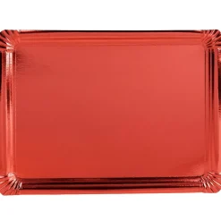 Plateau rouge en carton x3