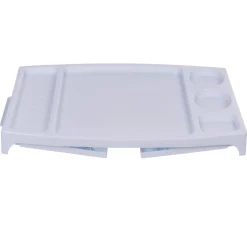 Plateau sur pied plastique pliable blanc