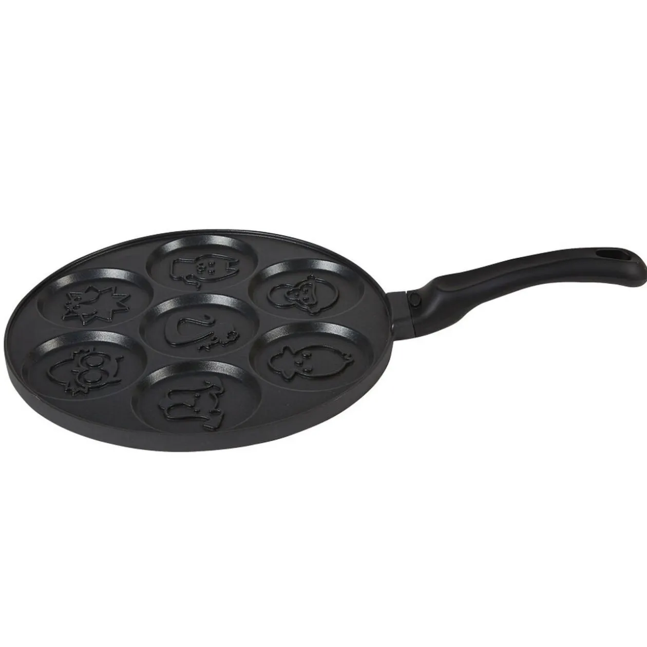 Poêle à 7 pancakes en fonte motifs animaux 26 cm