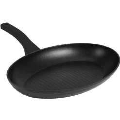 Poêle à poisson ronde en fonte compatible tous feux