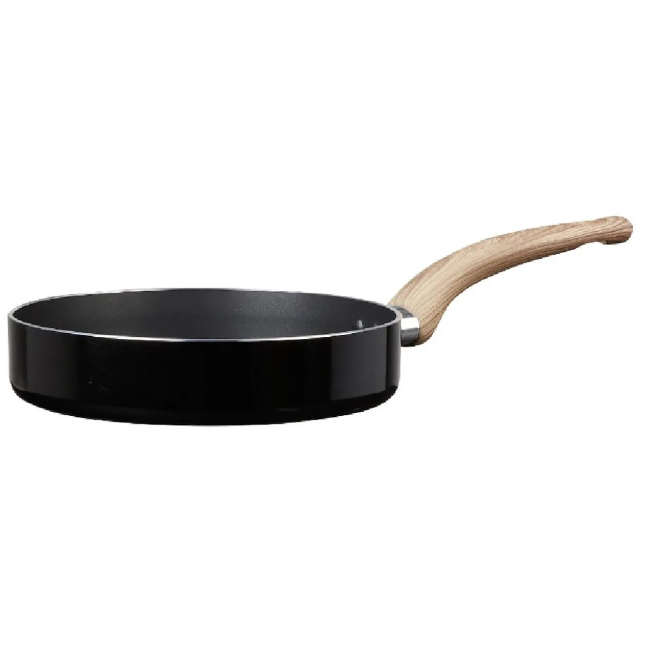 Poêle noire manche effet bois Ø 20