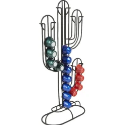 Porte capsule café déco en forme de cactus noir