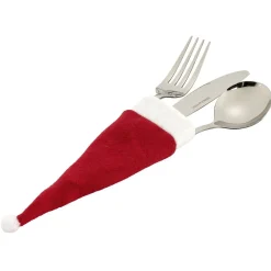 Porte couvert chapeau de Noël rouge et blanc x4