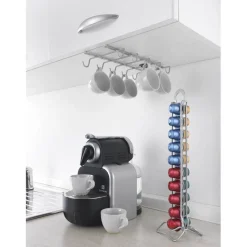 Porte tasse x10 Metaltex à fixer sur étagère