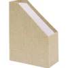 Porte-revues en carton finition lin 24.5X11,5xH32,5 cm