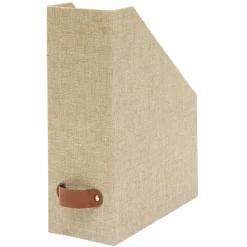 Porte-revues en carton finition lin 24.5X11,5xH32,5 cm