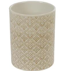 Pot à ustensiles de cuisine en céramique à motifs beige