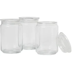 Pot de conservation en verre x3
