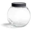 Pot en verre transparent avec couvercle plastique - 17,5x12,5xH.17cm
