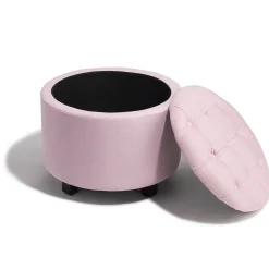 Pouf avec coffre intégré Candice rose