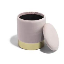 Pouf avec coffre intégré Edith rose