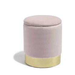 Pouf avec coffre intégré Edith rose