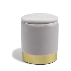 Pouf avec coffre intégré Edith blanc