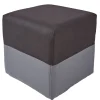 Pouf bicolore marron et beige