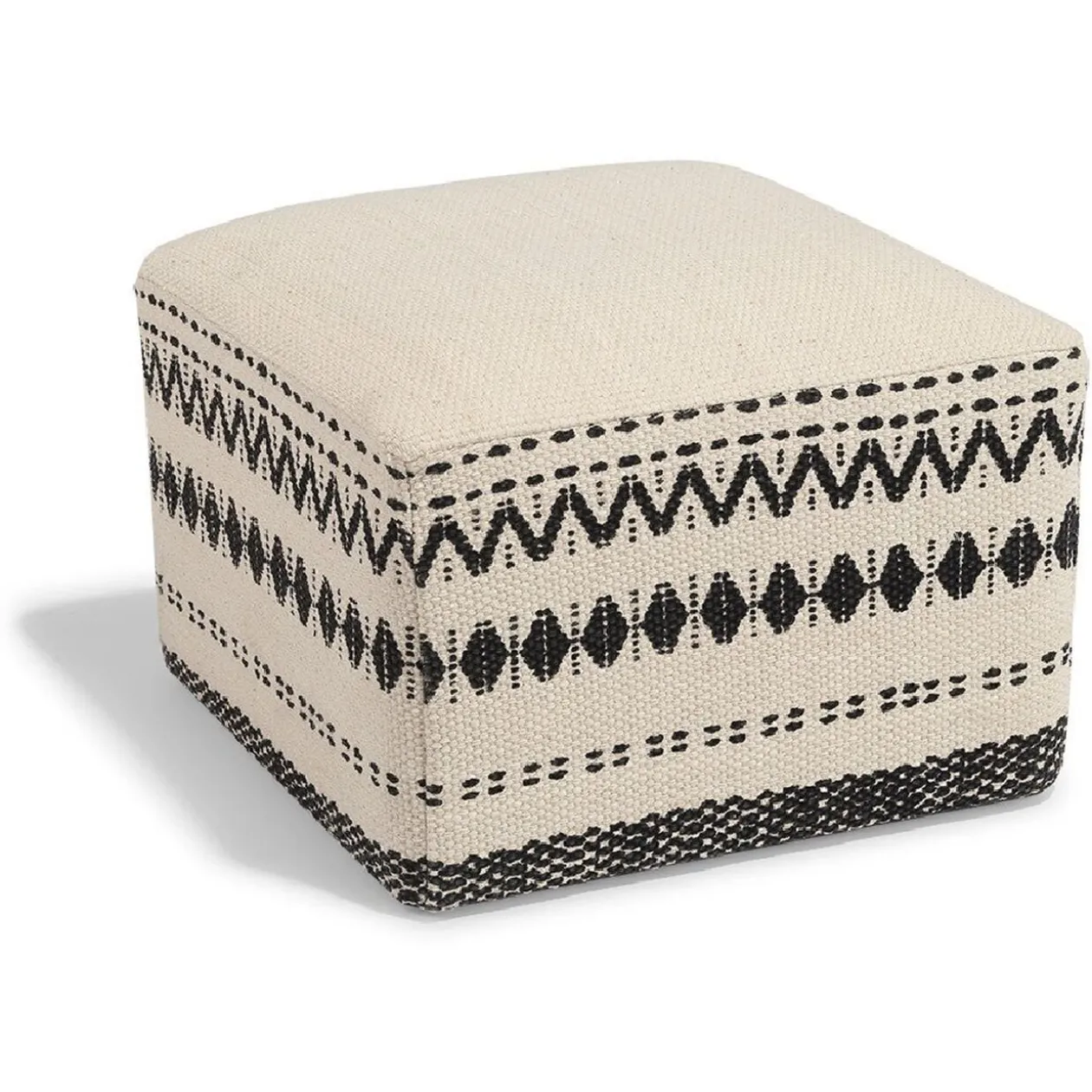 Pouf Bilal écru et noir