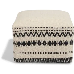 Pouf Bilal écru et noir