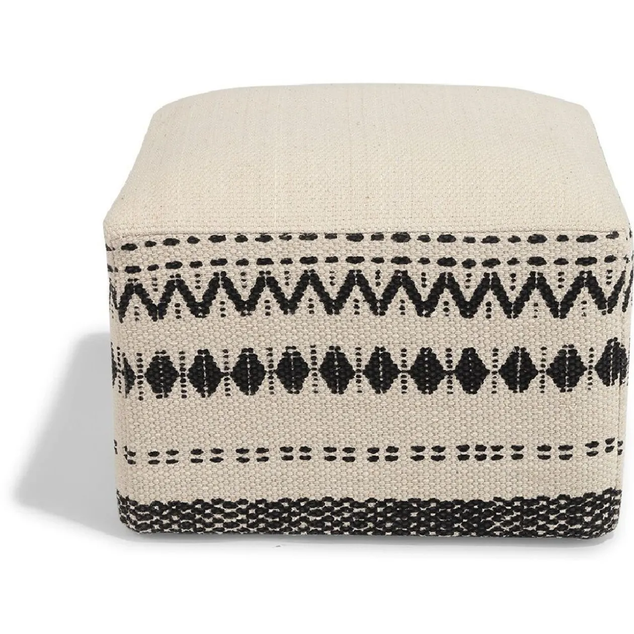 Pouf Bilal écru et noir