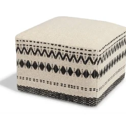 Pouf Bilal écru et noir