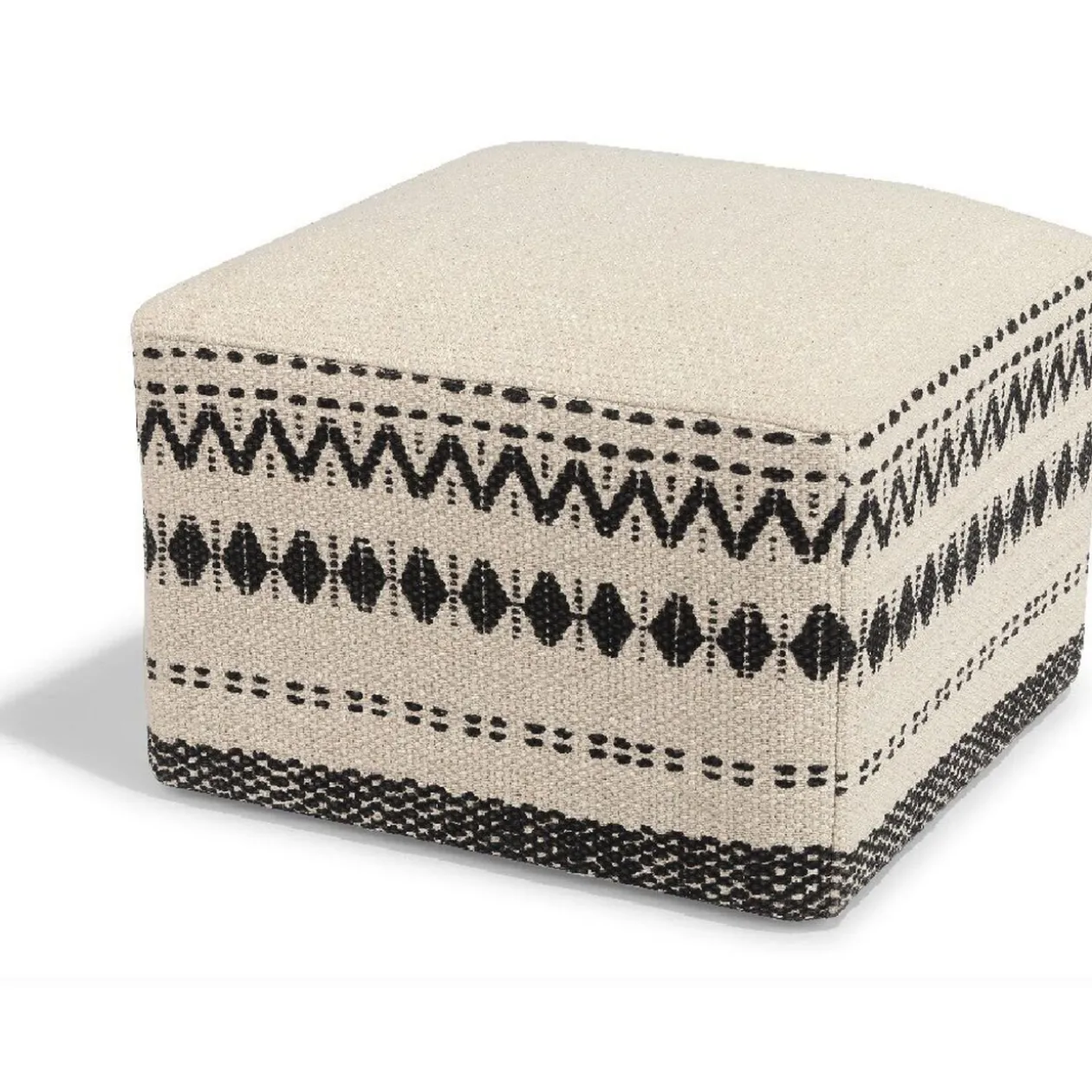 Pouf Bilal écru et noir