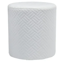 Pouf blanc cylindrique