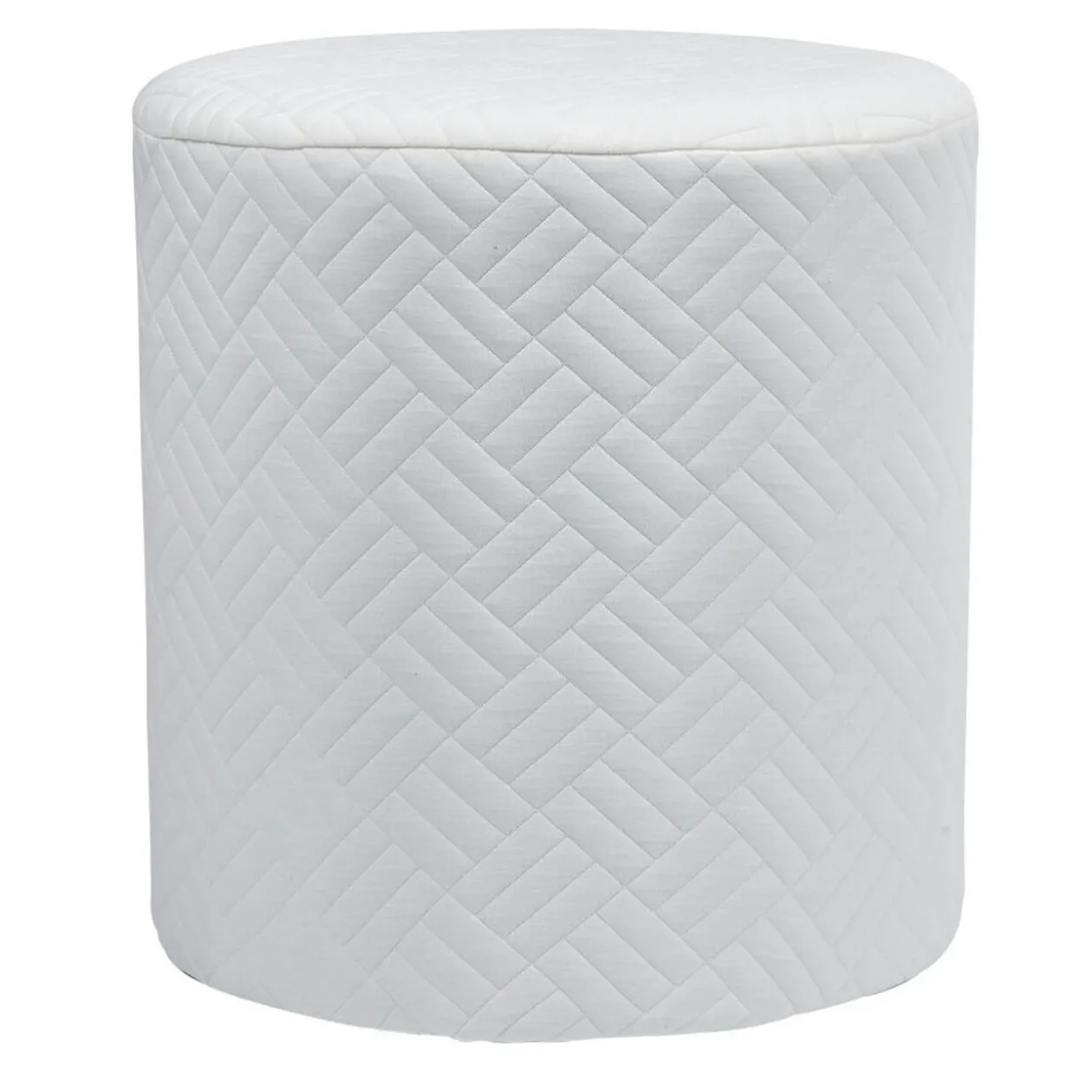 Pouf blanc cylindrique